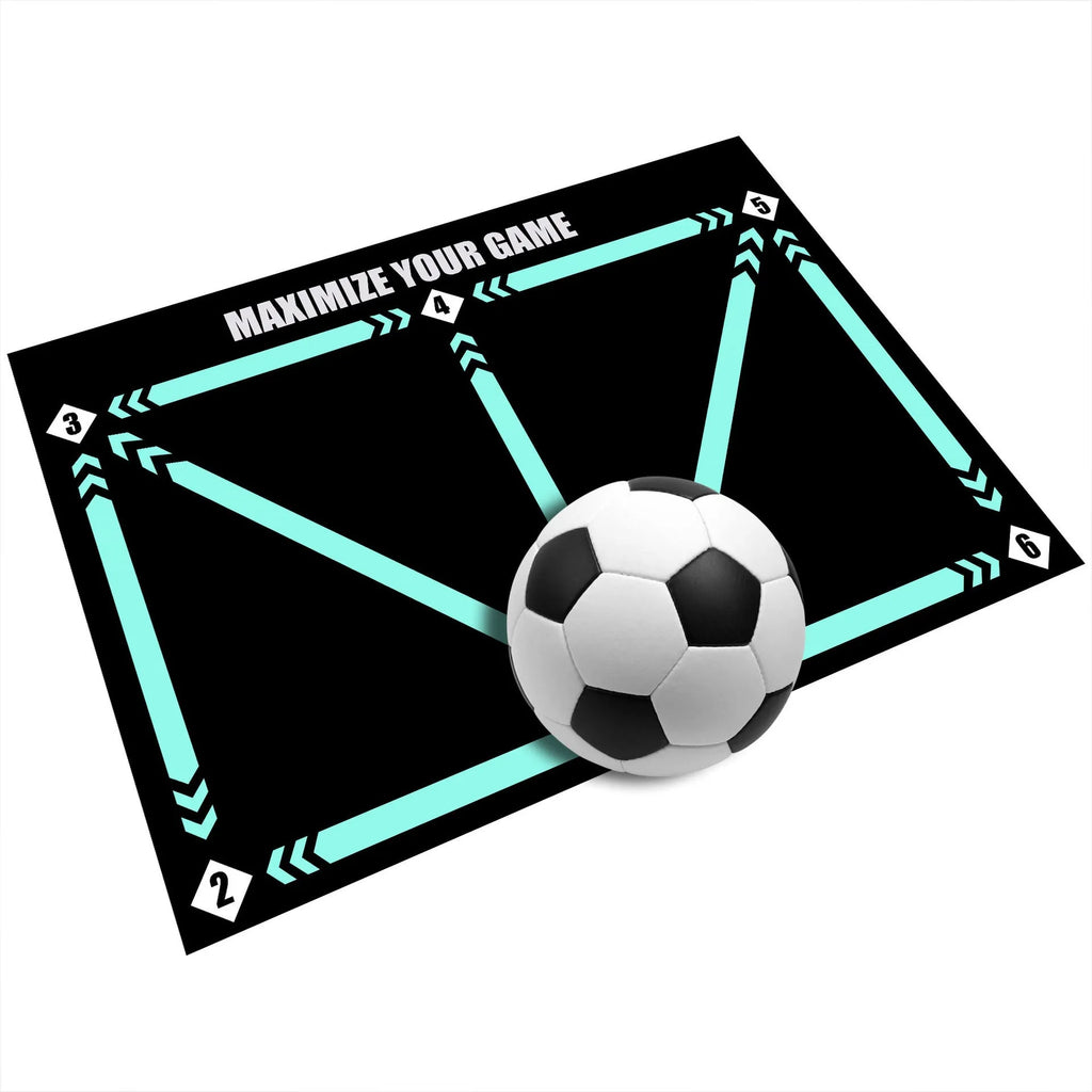 Black football training mat 60x90cm non-slip surface for practice