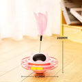 Pink self-hi tumbler cat toy with turntable design and cat stick for interactive pet play