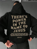 Unisex pullover hoodie with loose fit, long sleeves, and graphic pattern of letters and numbers, polyester fibre fabric