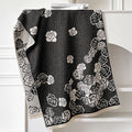 Imitation cashmere winter scarf with tassels in black blue grey or khaki colours