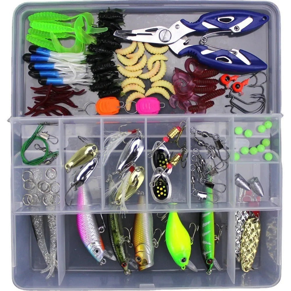 Junior entry-level fishing lure suit set in a PP plastic storage box.