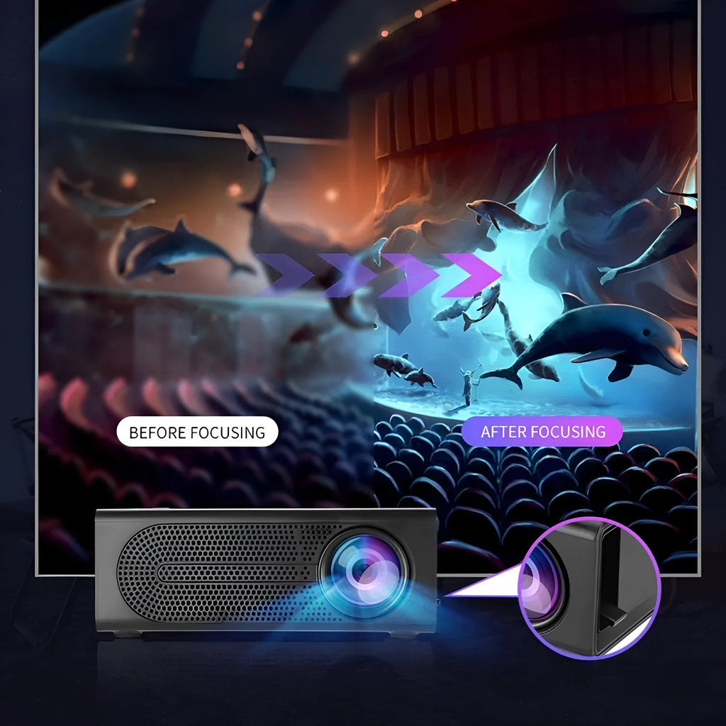 Black or white portable mini projector for wired connection to mobile phones