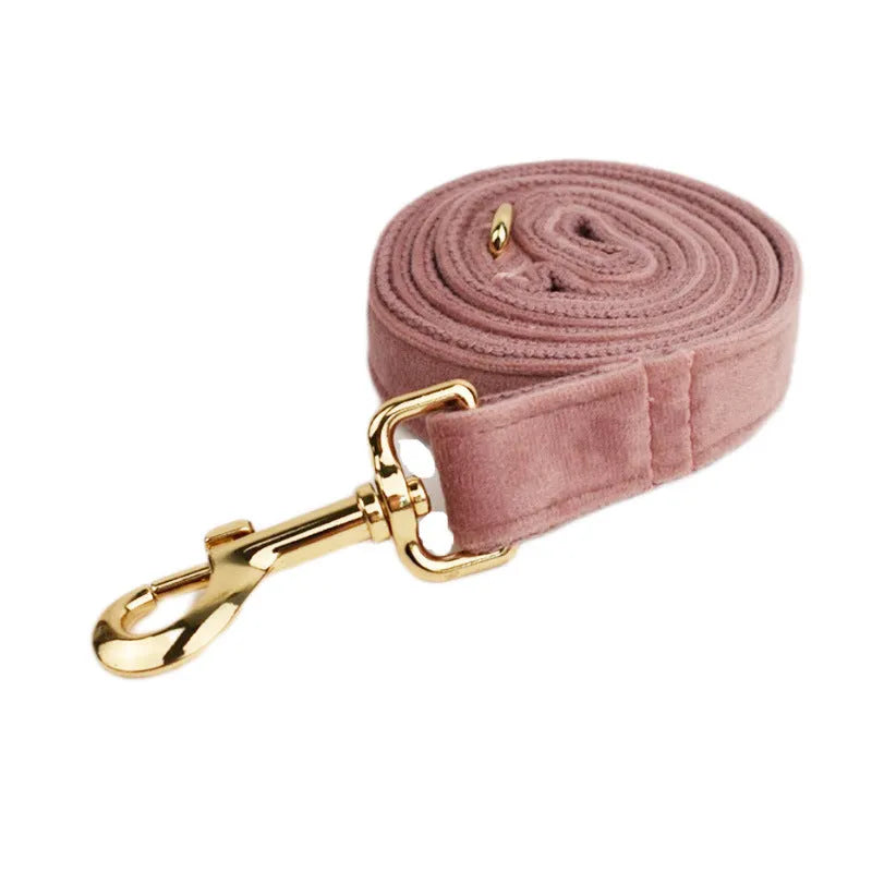 Light purple pink velvet dog collar showing soft texture and adjustable closure mechanism