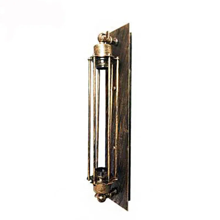 Industrial retro flute design iron wall lamp in black, bronze, rust, or silver finish