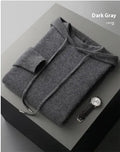 Men's light grey cashmere hooded sweatshirt and trousers casual winter set laid flat