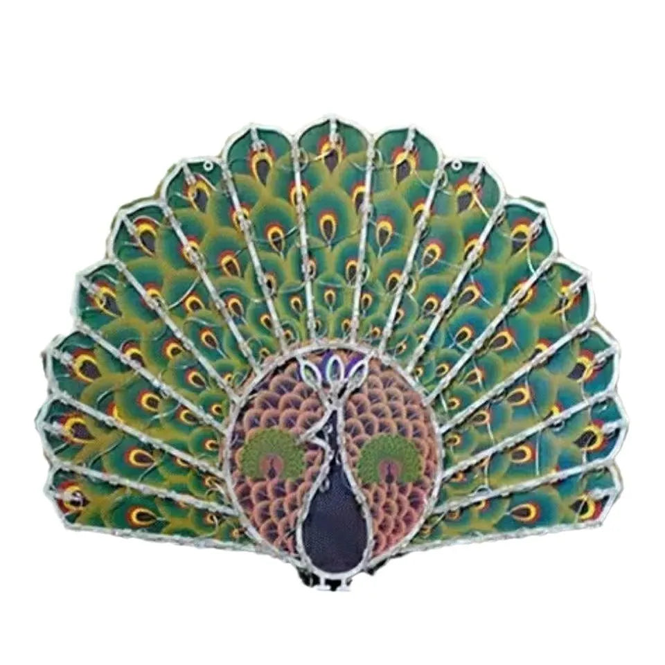 Outdoor decorative string lights with peacock, heart, sunflower and star shaped bulbs for Christmas festivals
