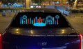 Car interior voice control music rhythm light with 90cm by 25cm electroluminescent panel showing multiple lighting patterns