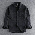 Men's loose style long sleeve shirt overalls cardigan in polyester fibre