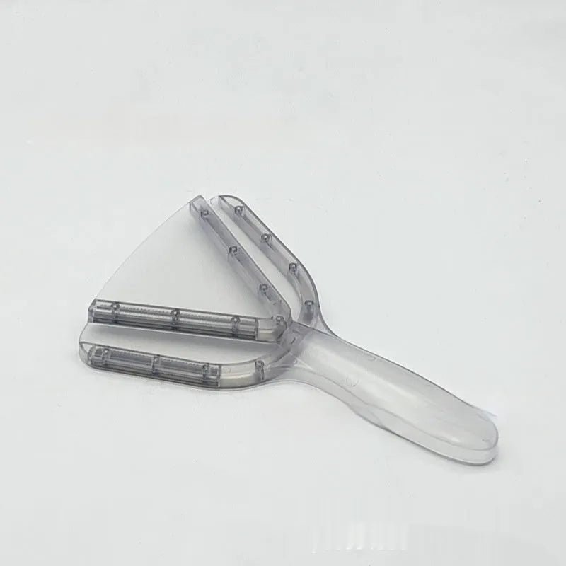 Red plastic can opener with an adjustable telescopic bottle opener extended, showing non-slip handle texture.
