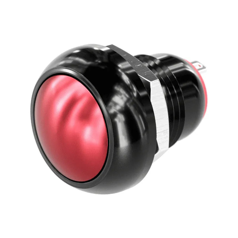 12mm red wave spherical handle self-resetting button with waterproof housing and silver-plated contacts