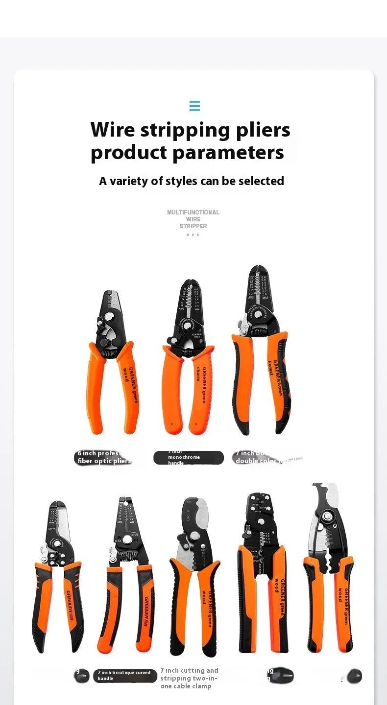 Fully automatic electrician wire stripping pliers tool with box