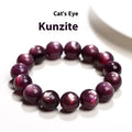 Natural purple lepidolite crystal bracelet with polished round geometry beads in multiple size options