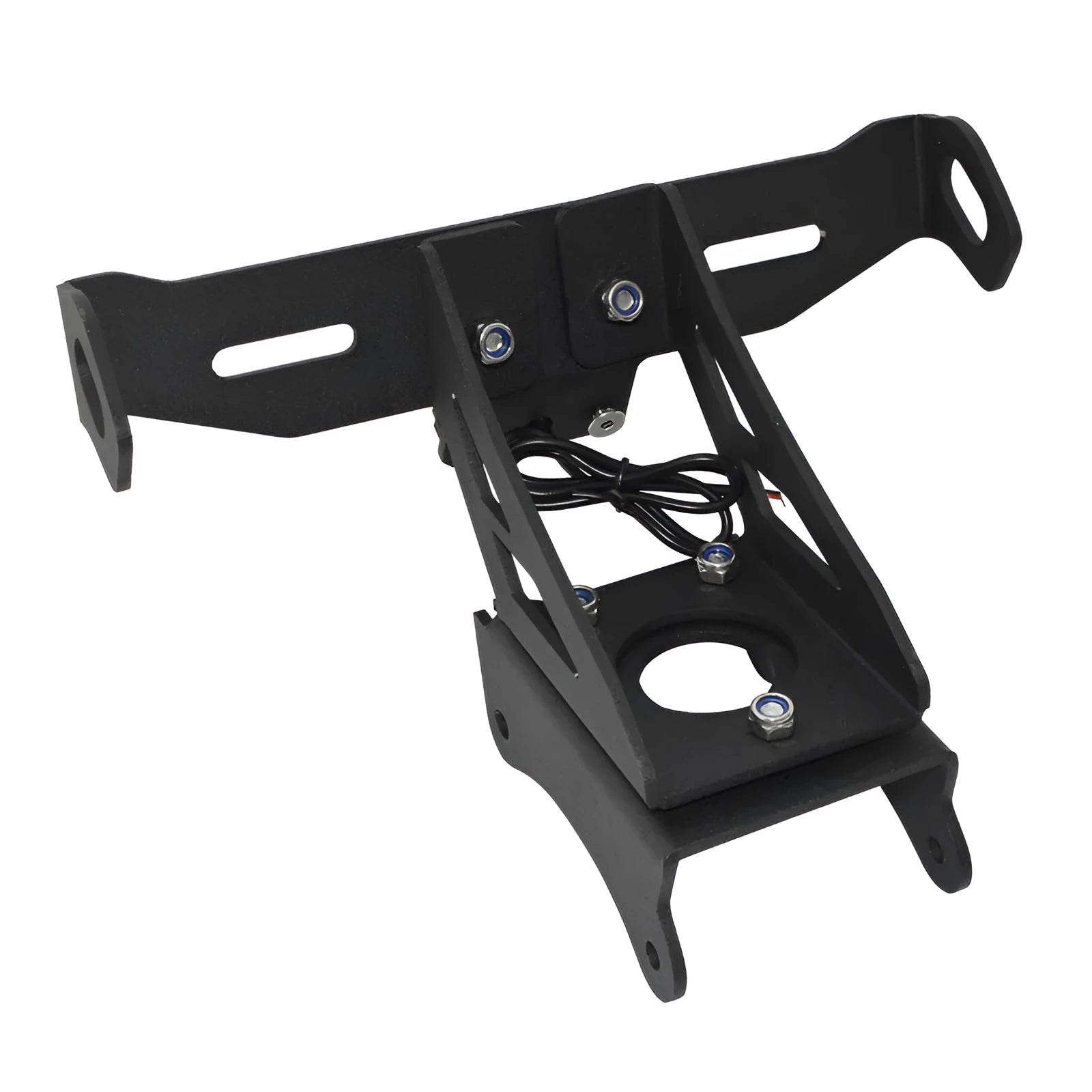 Black aluminium alloy Honda motorcycle rear licence plate bracket with short tail fixed mount design