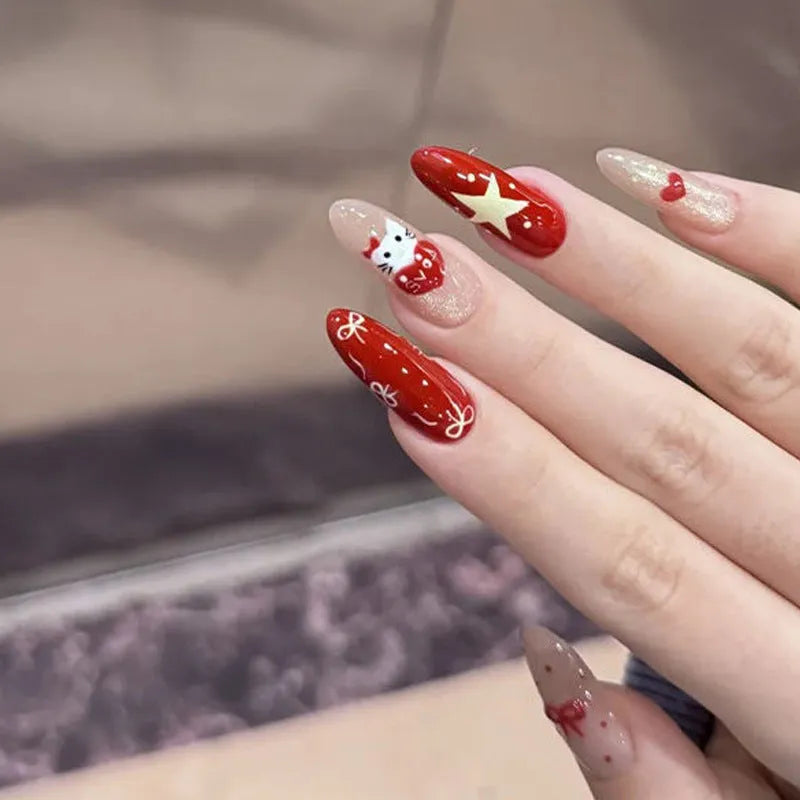 Set of random colour fake nails for home application