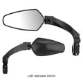 Black rotatable rearview mirror for mountain bike handlebars made from PMMA acrylic.