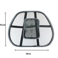 Black leather nail pattern car lumbar support pillow with steel wire frame
