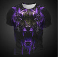 Men's grey t-shirt featuring a large, realistic 3D tiger head print on the chest.