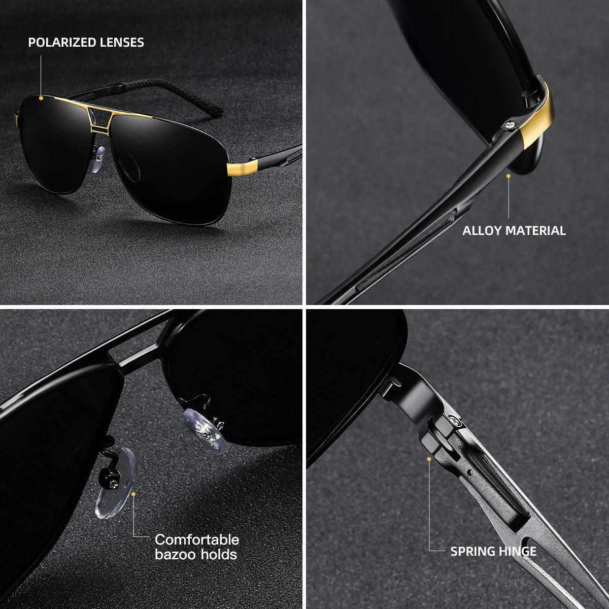 Men's orange red polarised aviator sunglasses with metal frame.