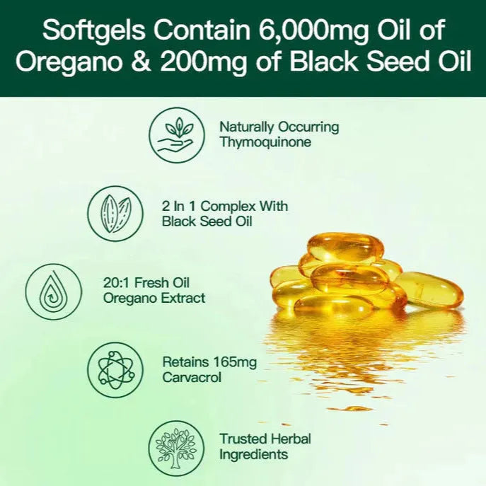Oregano oil capsules 300 tablets butter soft capsules pack