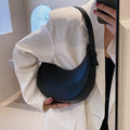 Women's retro dumpling-shaped shoulder bag in PU material with zipper organiser pocket