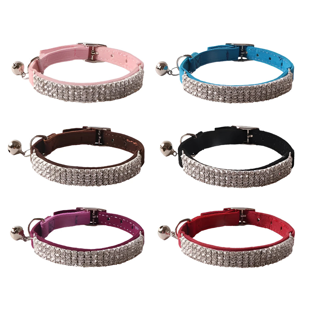 Cat collar with elastic buckle in six colour options measuring 1.0cm wide by 28cm long