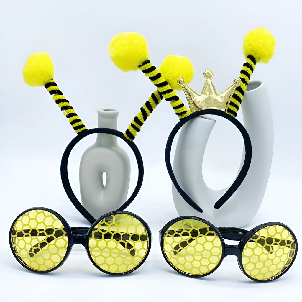 Children's insect themed dress up headband and glasses set with bee butterfly ladybug designs