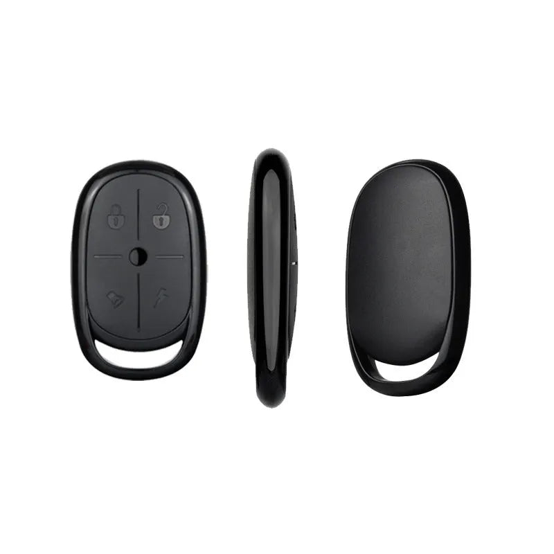 Compact black ABS plastic wireless remote control for electric cars with buttons.