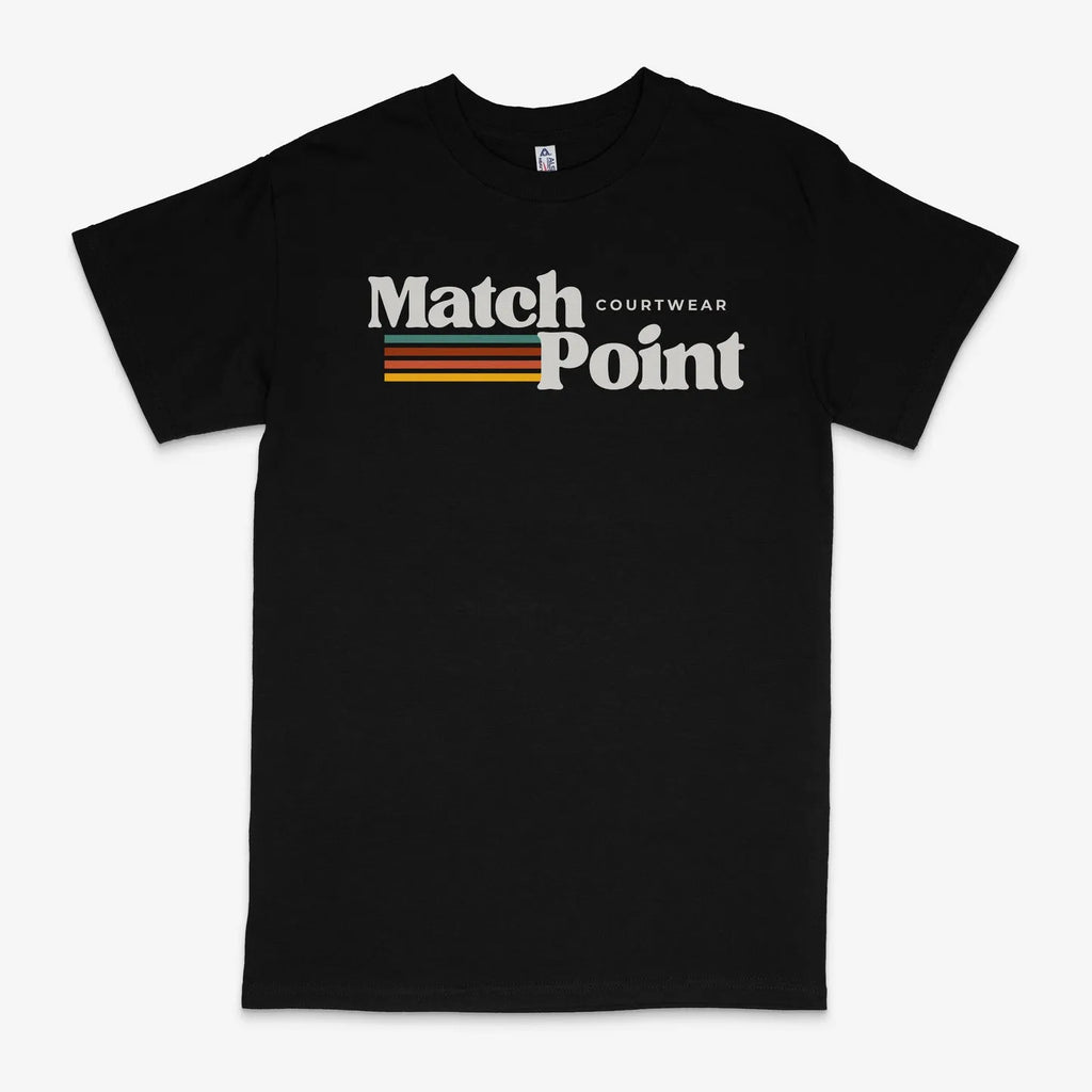 Men's black casual t-shirt with a 3D digital printed pattern and round neck.