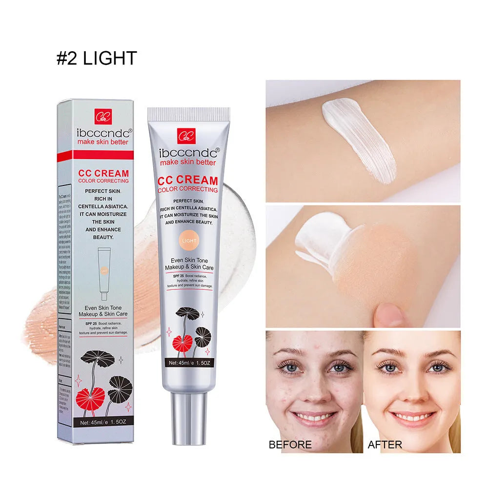 Erborian Centella Asiatica CC cream tube in dark and light colour shades, colour-correcting makeup primer