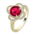 Copper fruit-shaped zircon ring with electroplated finish