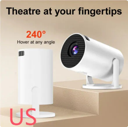 White wireless portable HD projector with same-screen projection capability