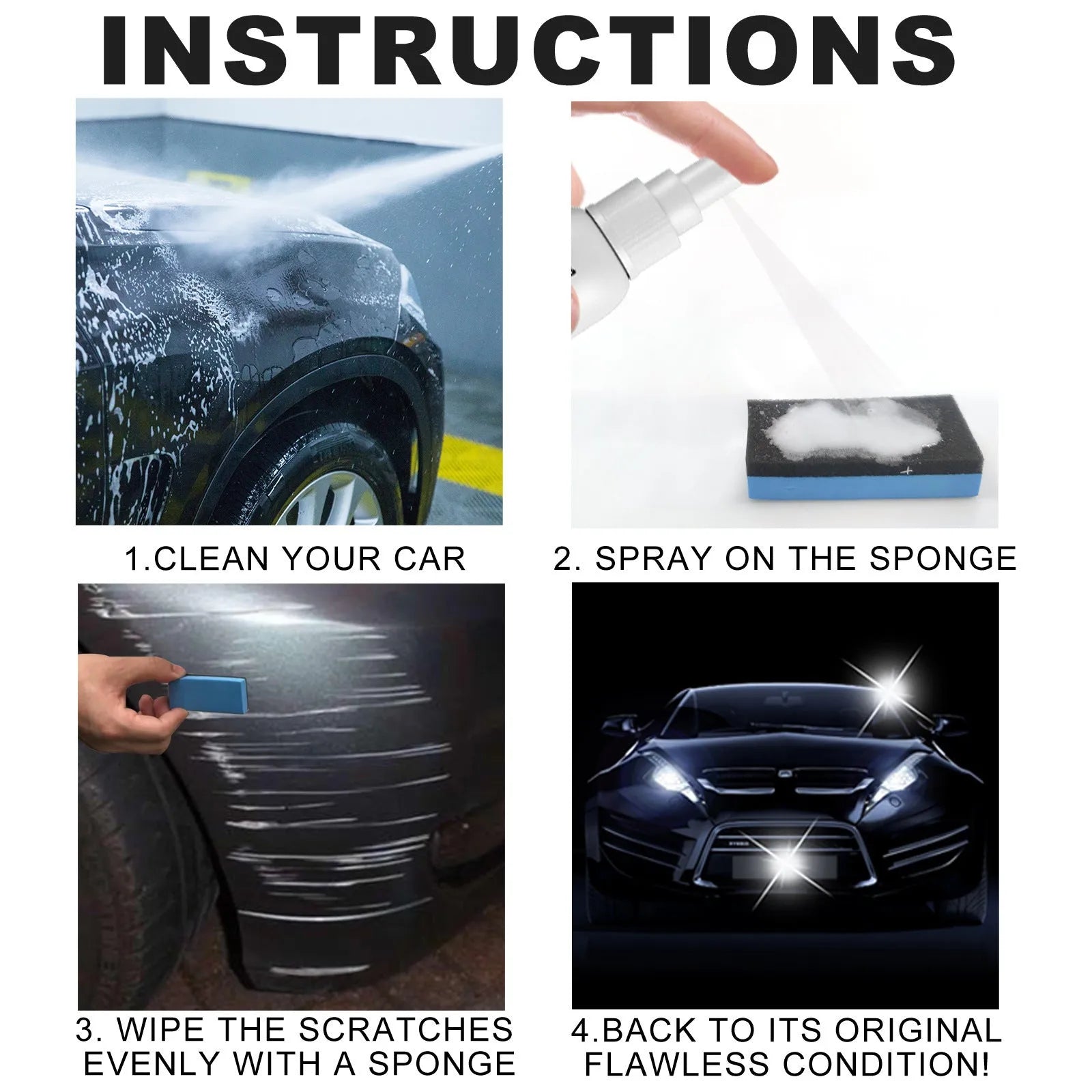 Car scratch repair spray bottle for paint surface removal and sealing glaze coating renovation
