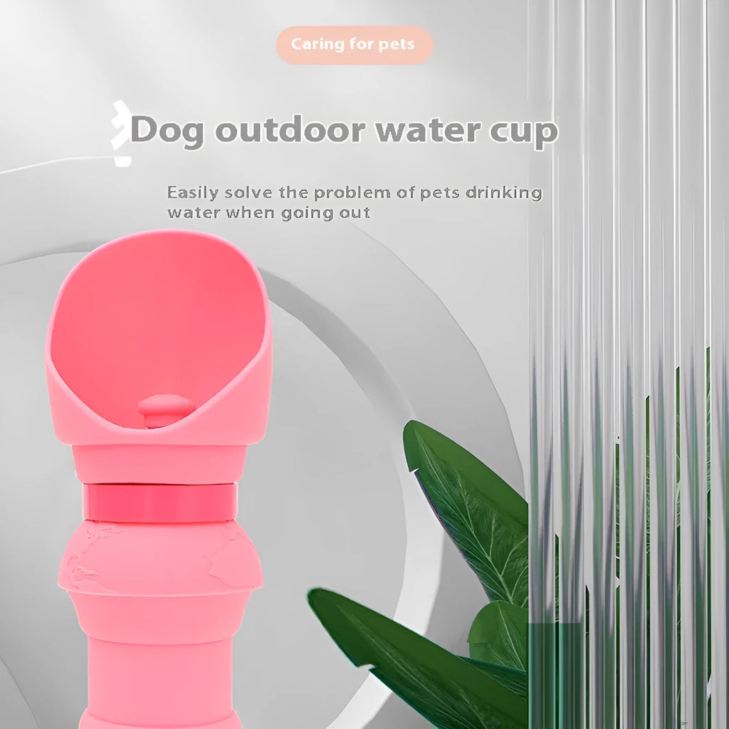 Silicone folding dog water cup shown in mint green colour, unfolded and flat.