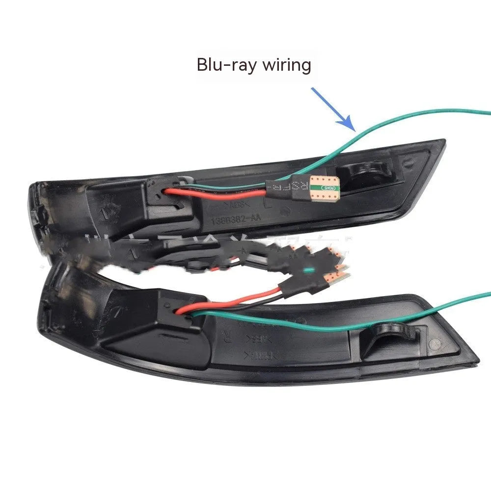 Ford Focus rearview mirror waterfall light in blue and yellow two-tone colours for 2008-2018 models