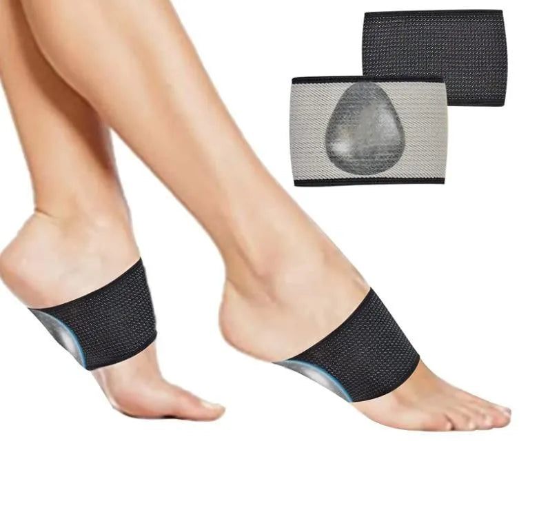 Elastic arch support foot bandage with heart pad for flat feet in PU material