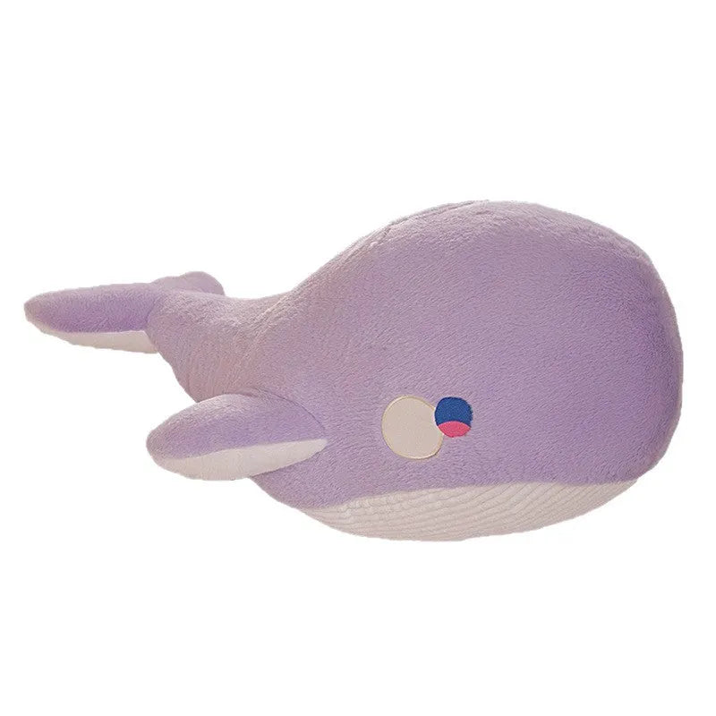 Soft pink whale plush toy in 60cm size on a white background