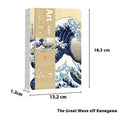 Ukiyo-e series hand ledger notebook showing retro Japanese art cover, open to reveal Daolin paper pages