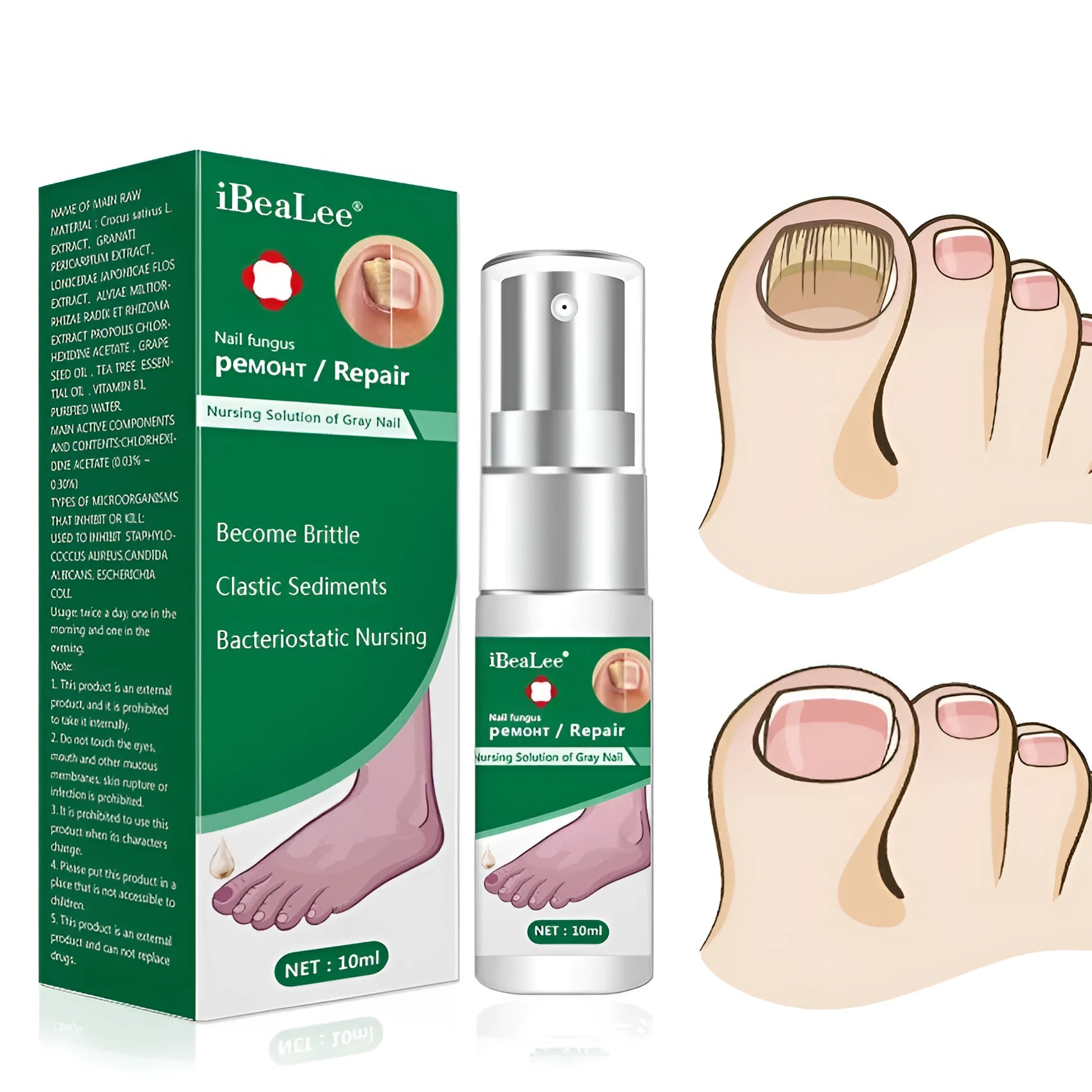 Whitenail Antibacterial Liquid 10ml bottle for foot care and deck repair dust treatment