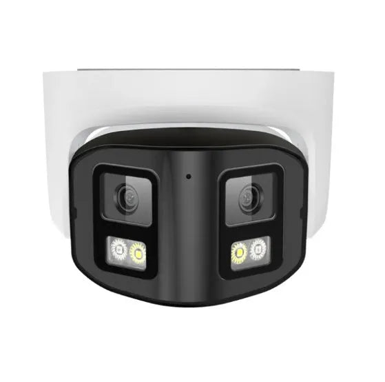 4MP dual-lens panoramic CCTV webcam with IP66 waterproof rating for indoor outdoor security