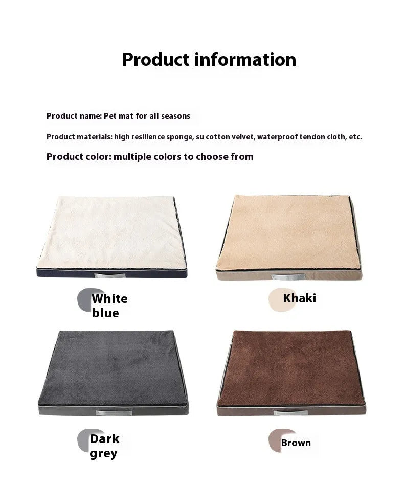 Brown removable washable memory sponge dog mat on a wooden floor