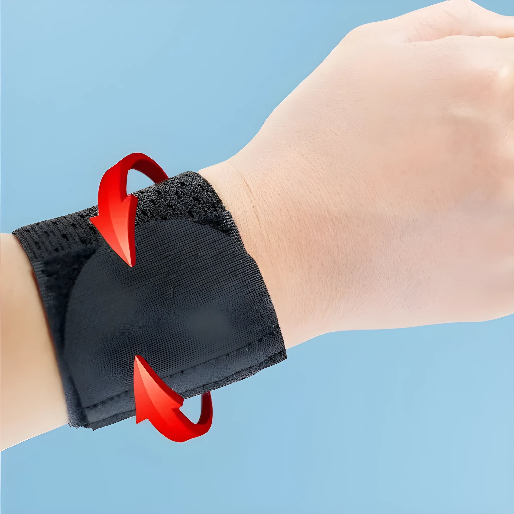 High elastic breathable athletic wristguard in black, grey, or pink colour for wrist support.
