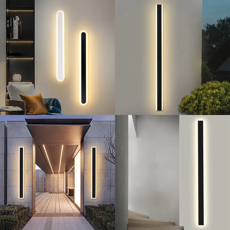 Outdoor waterproof LED straight wall lamp with wrought iron shell 150cm long