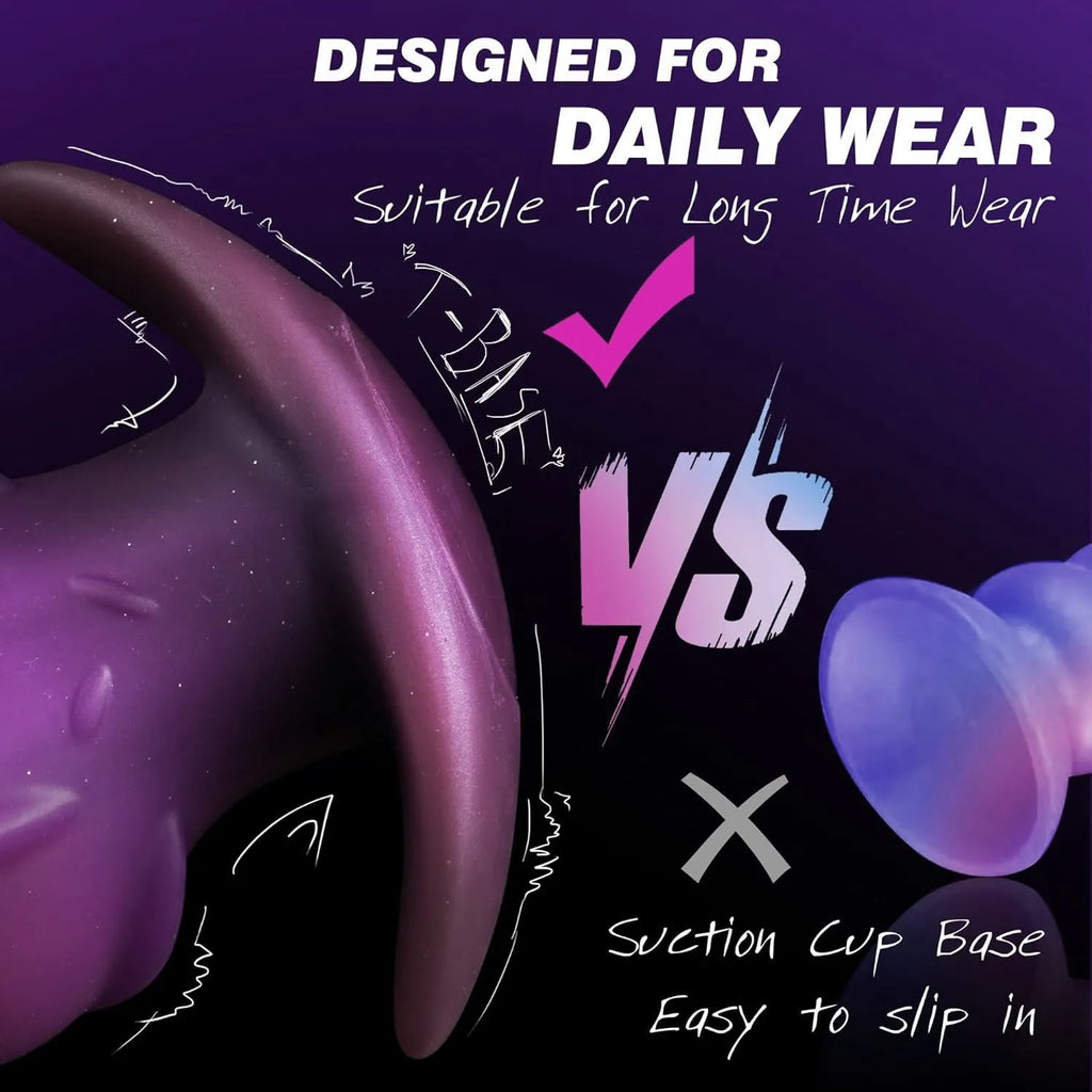 Adult liquid silicone masturbator toy in purple, gold, or black, available in S, M, L, XL sizes.