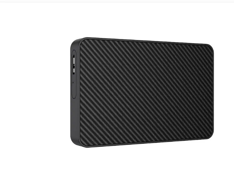 16TB high-speed portable mobile hard disk in black with ABS plastic shell showing dimensions