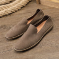 Handmade men's low-top casual shoes in cowhide leather with rubber soles