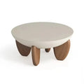 White solid wood coffee table with storage compartment and height adjustment mechanism