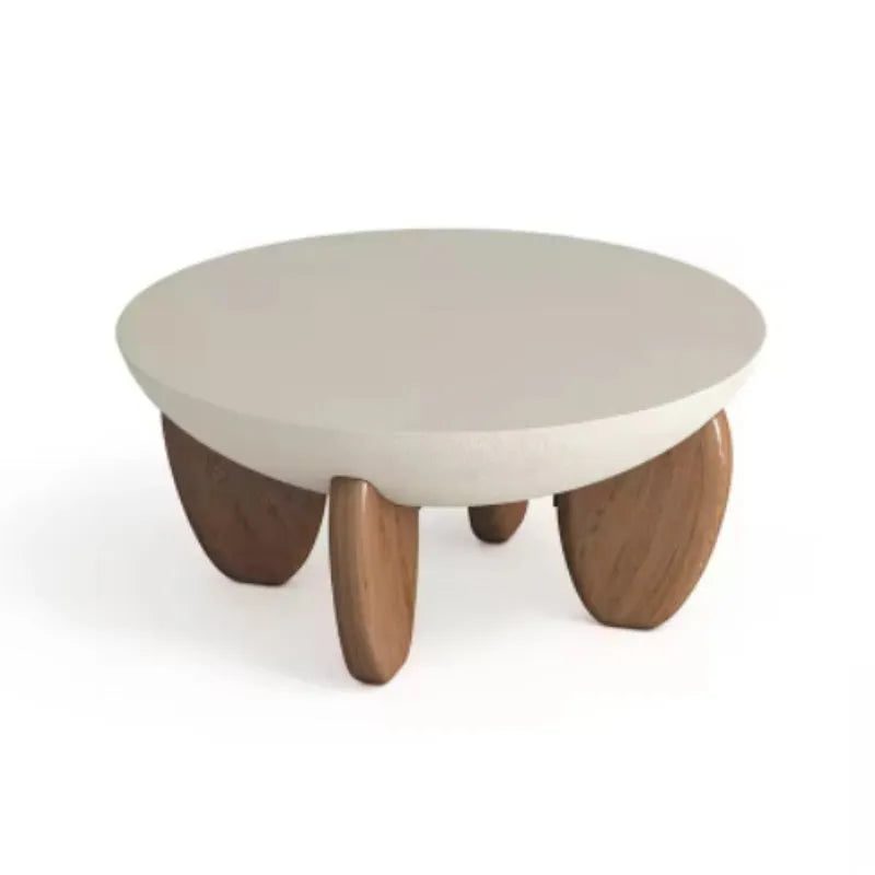 White solid wood coffee table with storage compartment and height adjustment mechanism
