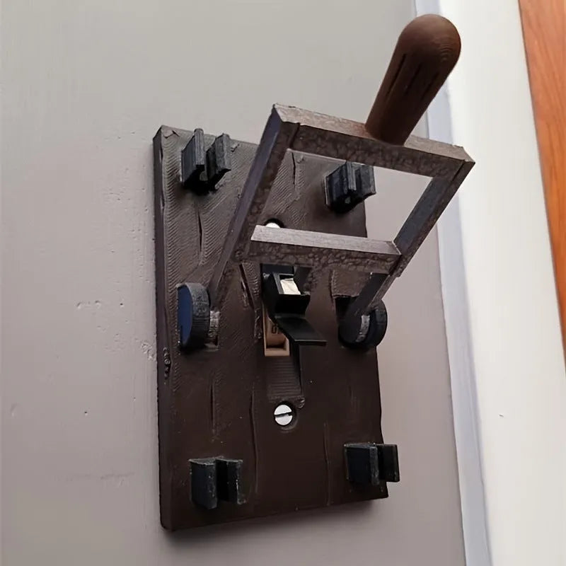 Single gang retro decorative wall light switch with PLA shell for exposed installation.