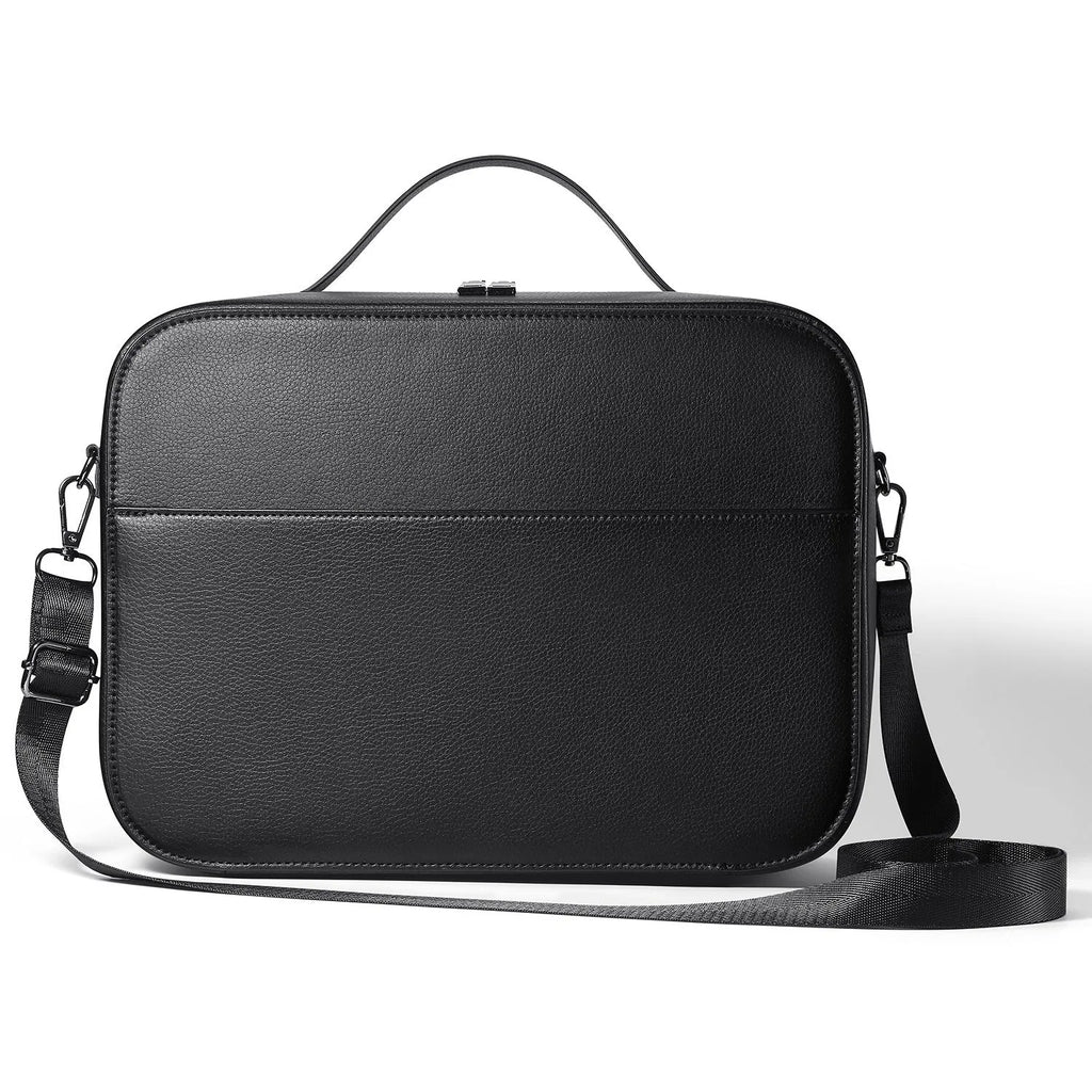 Black superfiber MR glasses storage box showing internal compartment for head-mounted equipment