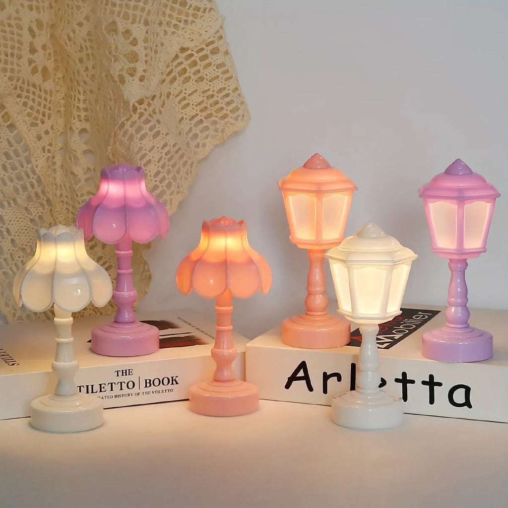 Retro pagoda shaped night lamp with geometric stereo design in modern simplicity style